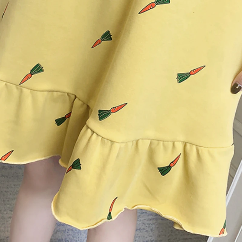 

Sleepshirts Women Nightgowns Sleeveless Strap Ruffles Printed Sweet Sleepwear Loose Soft Plus Size 2XL Round Neck Casual Chic