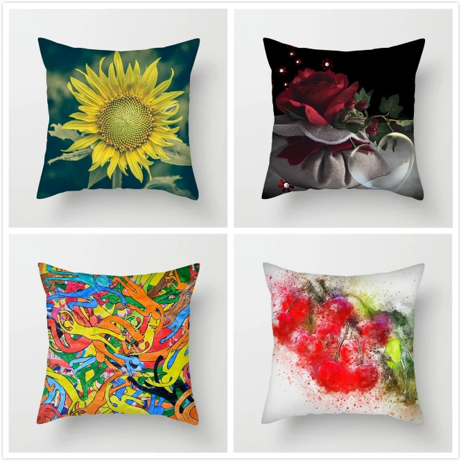 Чехол для подушки Fuwatacchi с рисунком животного оленя солнце цветок наволочка