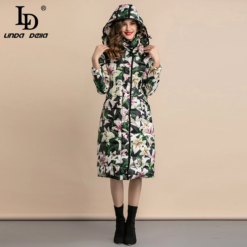 LD LINDA Делла зимняя теплая утолщенная куртка на белом утином пуху винтажное