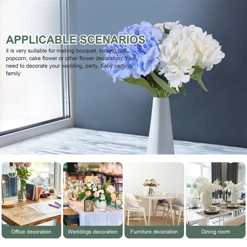 

2Pcs Artificial Hydrangea Flowers Silk Flowers Home Decoration Housewarming Gift