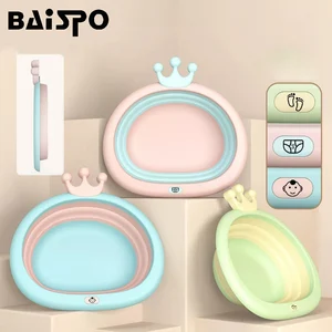 Складные портативные пластиковые детские ванны BAISPO, аксессуары для домашней ванной комнаты, экологически чистое складное ведро для детей