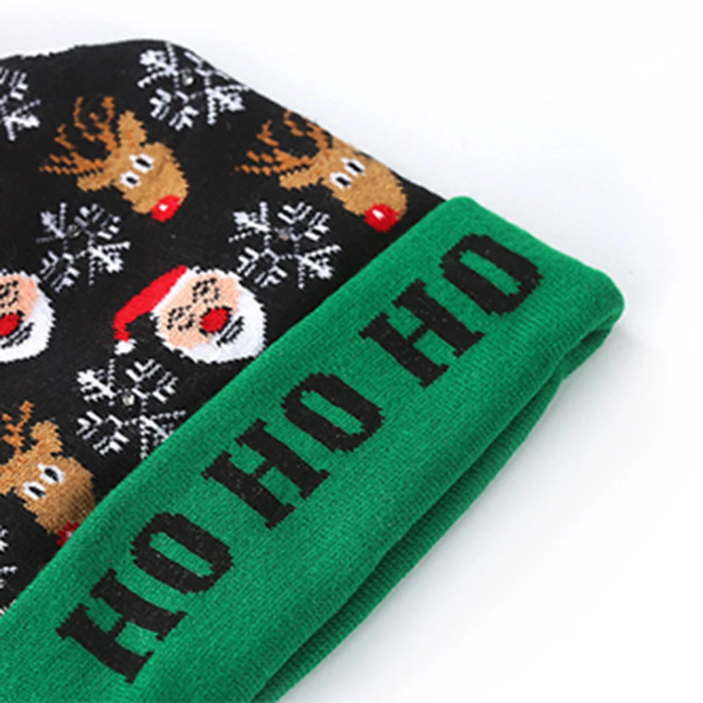 Женские вязаные шапки со светодиодами для мальчиков и девочек зимние вечерние с