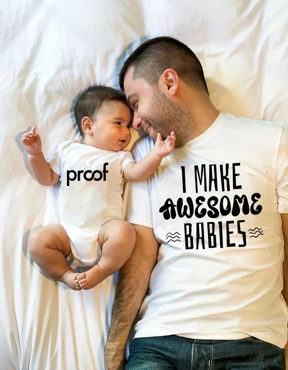 Отцы и сын дочь сочетающаяся одежда семья Смешные я делаю удивительных младенцев