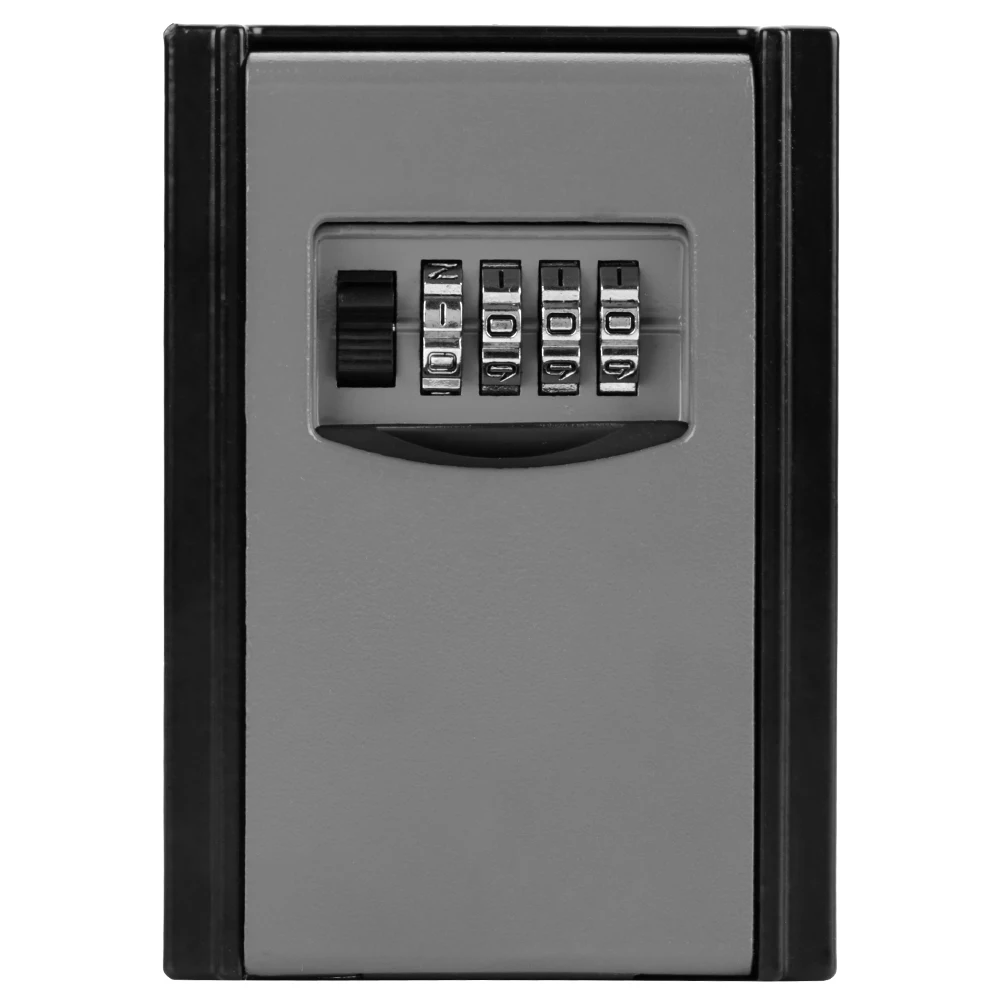 

4 Digit Combination Password Key Storage Box Wall Mounted Safety Lock Tool (Gray)