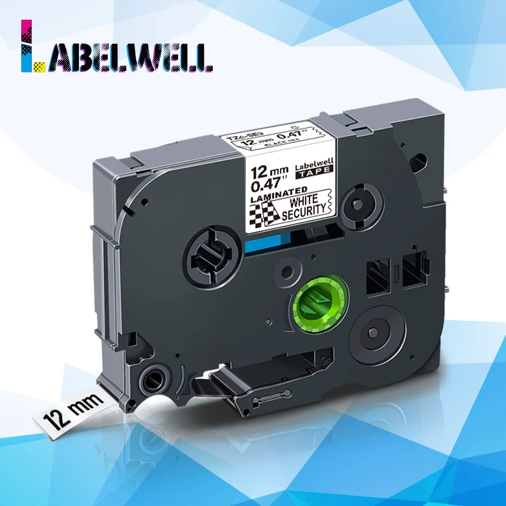 Labelwell 1 шт. 12 мм лента для этикеток безопасности совместимая с SE3 SE 3 черно белая 8