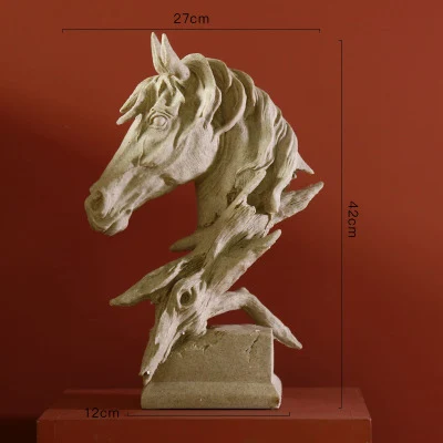 white l Strongwell голова лошади абстрактная скульптура миниатюрная Статуэтка для украшения дома аксессуары для домашнего стола статуи для украшения - Цвет: white l