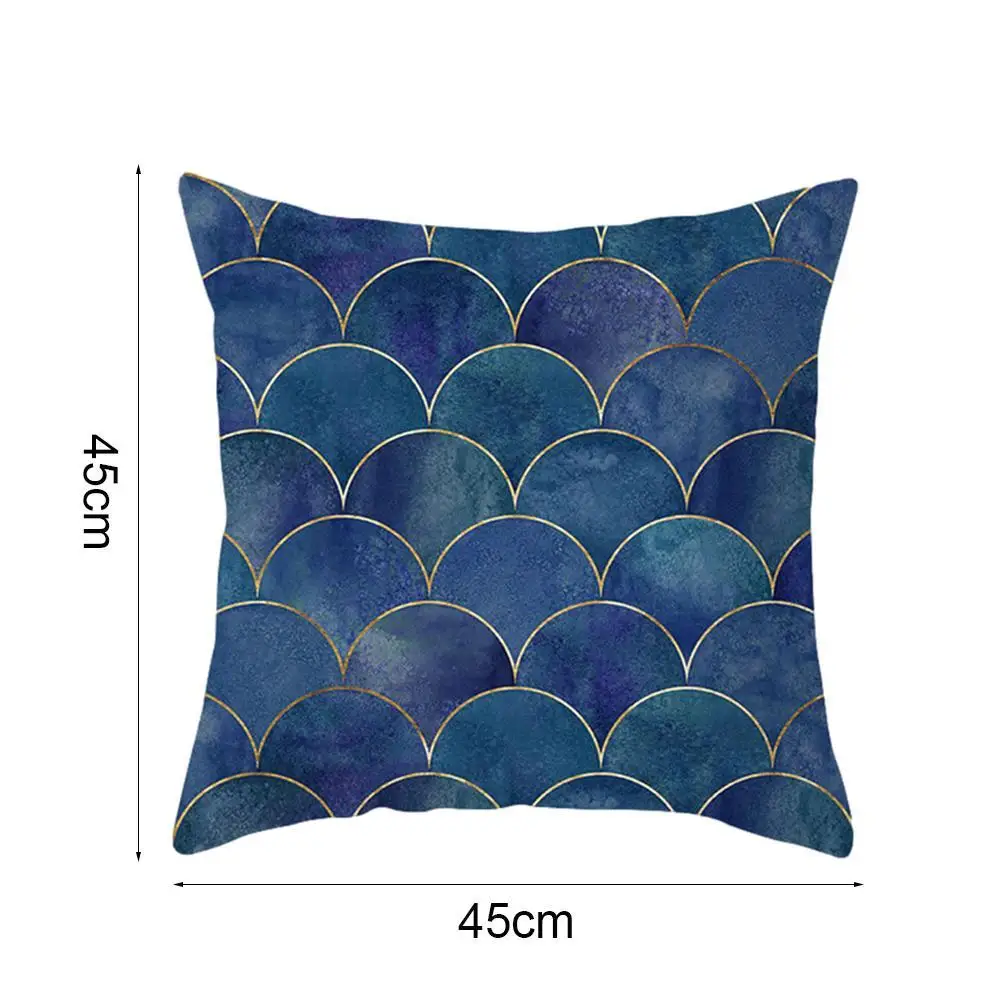 

45*45cm Lake Blue Marble Geometric Sofa Cushion Cover Pillowcase Pillowcover Polyester Pillow Cases Decorative Throw Home D H6Y2