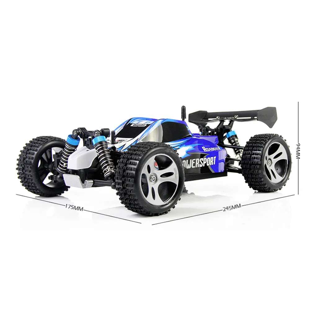 Игрушечная модель RC-автомобиля Tops Kids Toy подарок, управляемая радиоуправлением 2,4 ГГц в масштабе 1:18, с амортизирующими резиновыми колесами, багги для высокой скорости бездорожья.