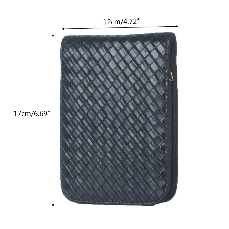 

New Woven Pattern Fountain Pencil Case 12 Slots Pen Bag Writing Holder PU Leather Pen Pouch