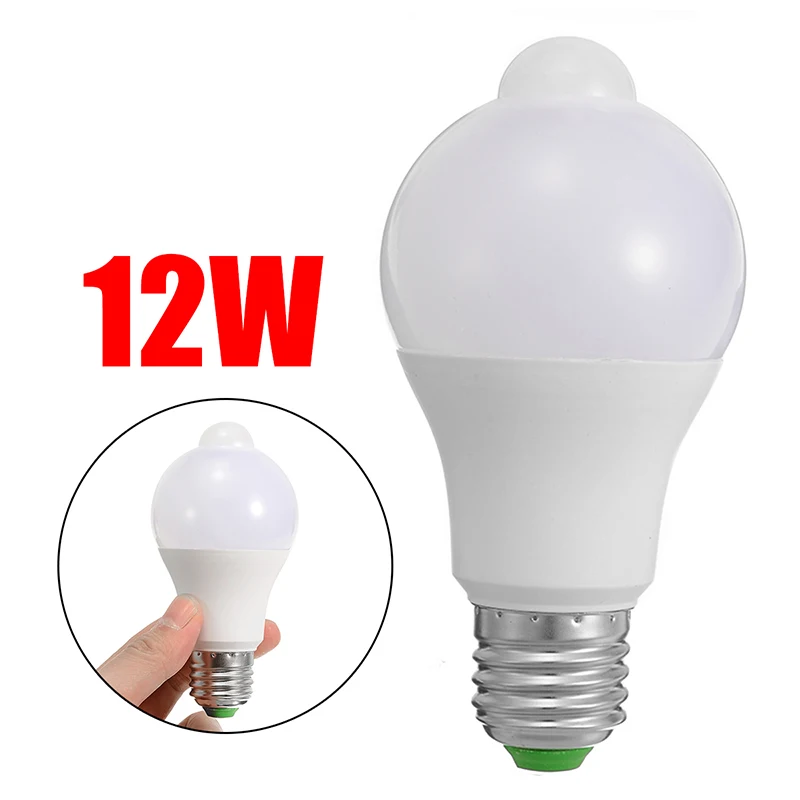 1 шт. светодиодный лампы светильник лампочка с радар движения Сенсор детектор 12W