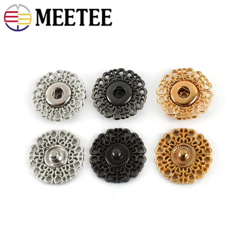 Meetee 20 наборов металлические кнопки полые Невидимые для пальто застежки гвоздики