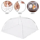 1 шт., сетчатый складной зонт для еды, защита от мух, комаров, купольная сетка для защиты посуды для пикника, кухонные аксессуары