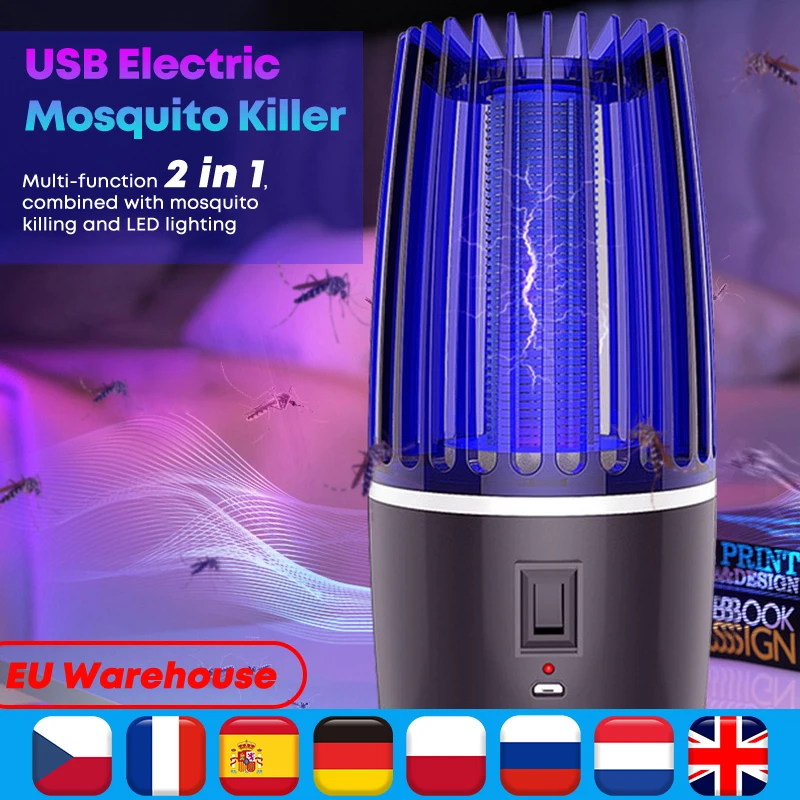 Электрический светодиодный инсектицидная лампа анти ловушка для комаров USB