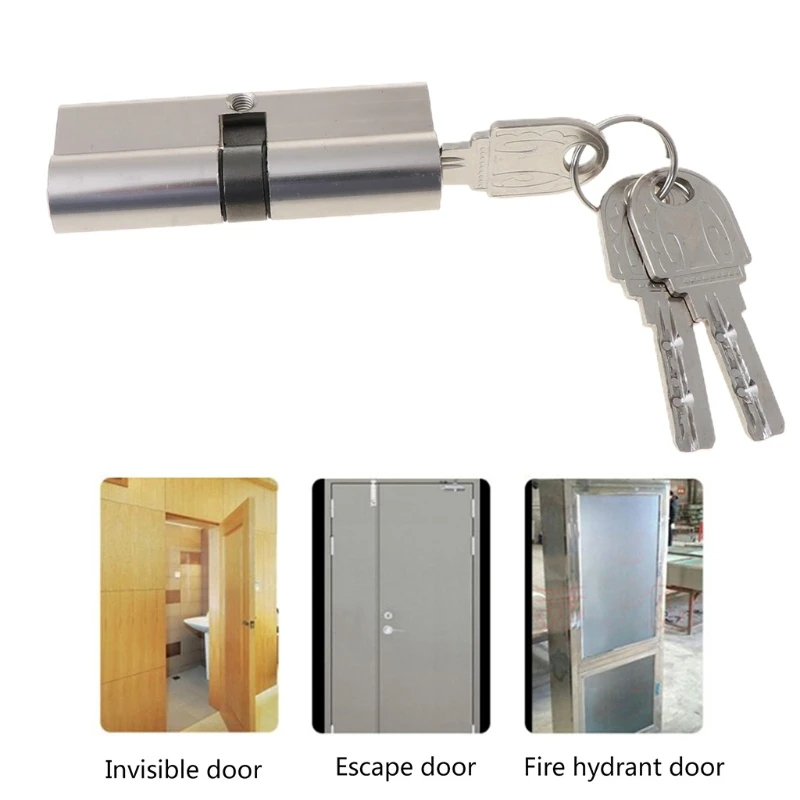 

Double Open Lock Door Window Security 60 70 80 90mm Aluminum Cylinder Key Anti-Theft Entrance Brass Door Lock Lengthened Core
