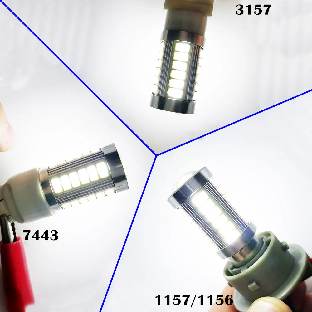 10 шт. T25 3157 светодиодный T20 7443 33 SMD 5730 светодиод резервный свет для автомобиля 1156 BA15S