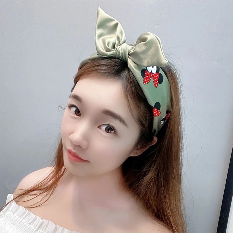 Повязка на голову женская с бантом и Микки Маусом| |