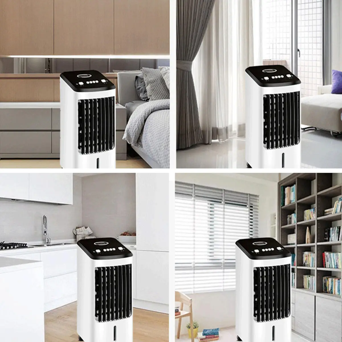 

70W 220V 4L Air Conditioner Fan Ice Humidifier Powerful Cooling Air Conditioner Wind Summer Chiller Cool + 5 Pcs Ice Crystal