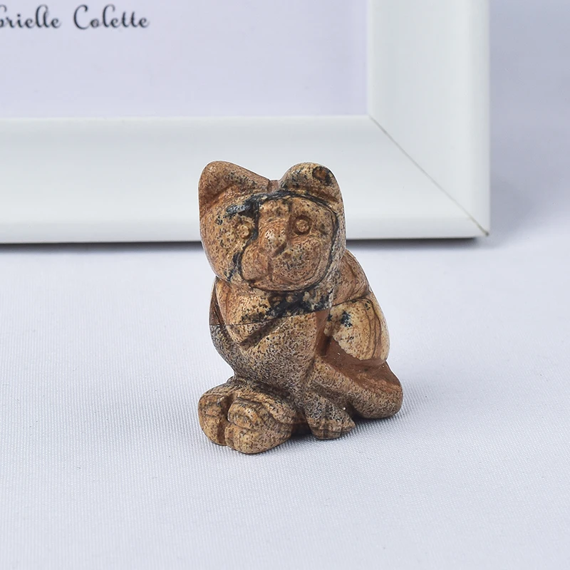 1 5 дюйма натуральная картина фигурки яшмы кошки мини животные ремесло резные