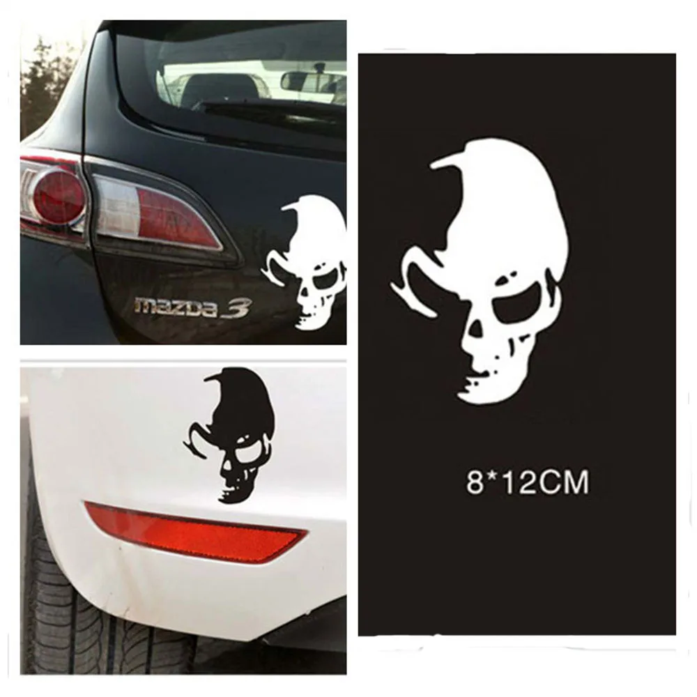 Популярные светоотражающие автомобильные наклейки в виде черепа стильные