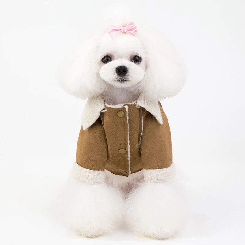 Рождественский теплый костюм с капюшоном для домашних животных на осень и зиму