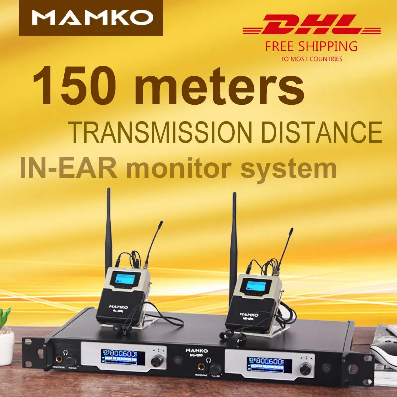 MAMKO ME-3200 In Ear Monitor Беспроводная система профессиональная для сценического представления 150 м дальность передачи