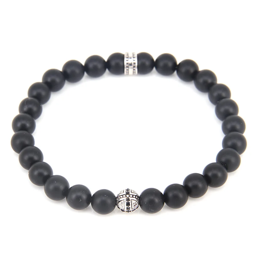 HEMISTON Томас Стиль матовый браслет из бисера Rebel Heart крест герой бусины для мужчин и