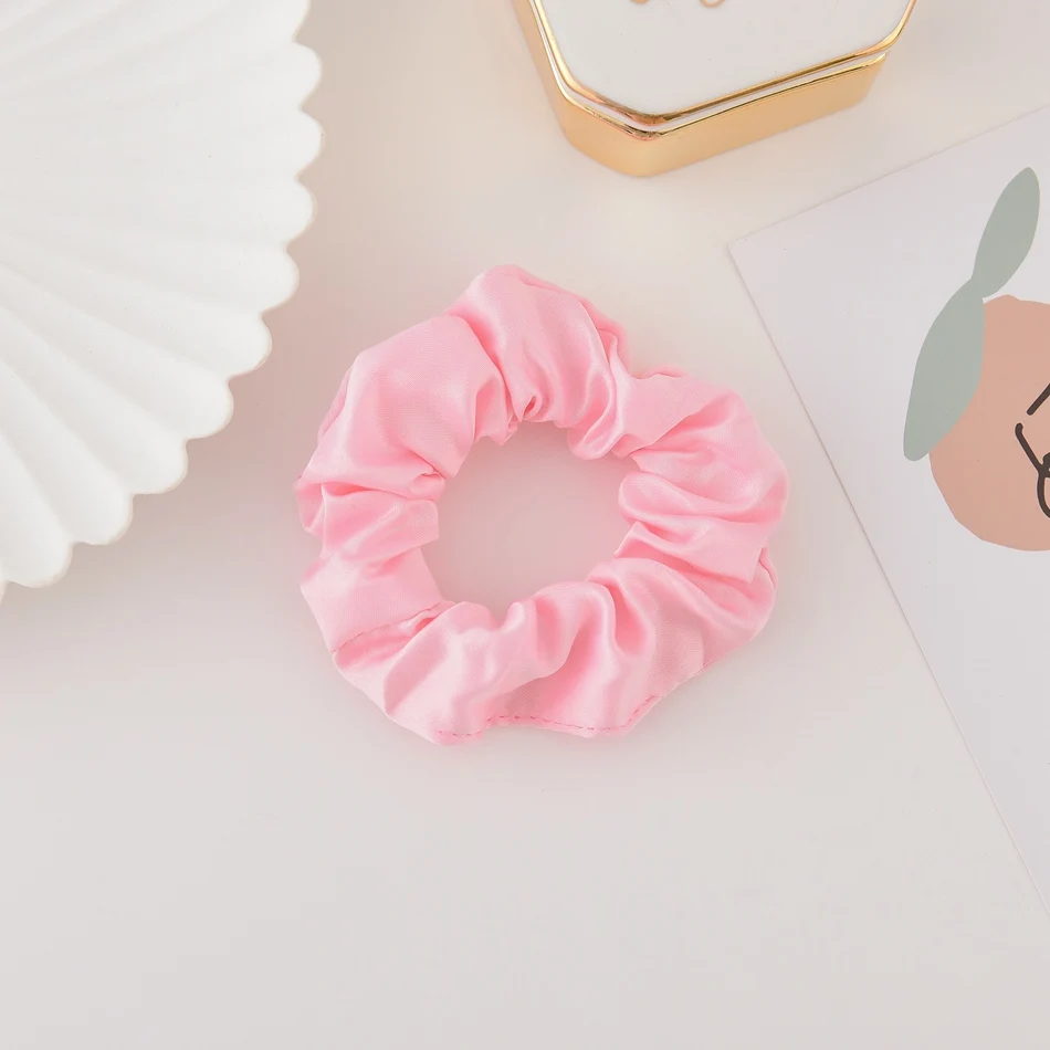 

2021 New Silk Satin Scrunchies Women Girls Elastic Hair Rubber Bands Accessories Tie Hair Rope Holder Headdress Headwear