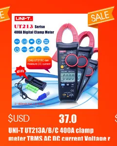 UNI-T UT213A/B/C 400A клещи TRMS AC DC ток напряжение сопротивление емкость температура тестер НТС фонарик Функция