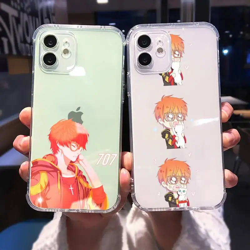 

anime 707 Mystic Messenger Phone Case Transparent for iPhone Samsung A S 11 12 6 7 8 9 30 Pro X Max XR Plus lite Clear mobile