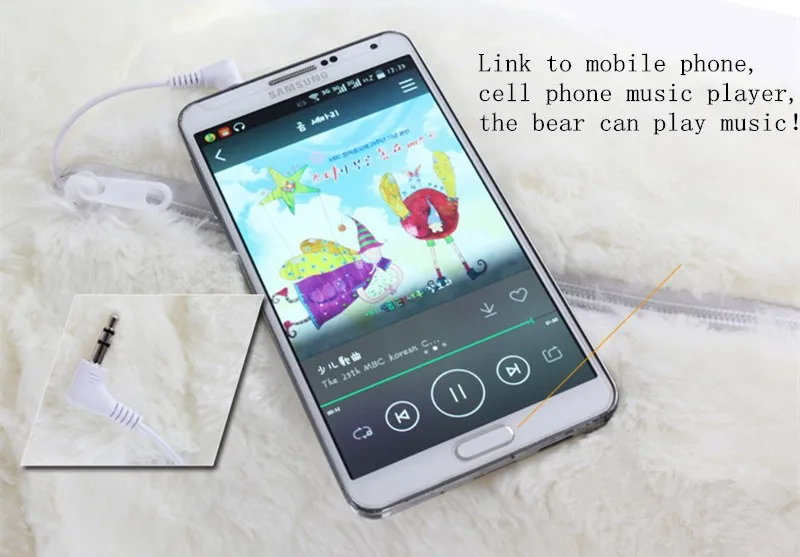 [Забавные] 80 см светильник мягкие животные ссылка Телефон Ipad или mp3 звучание