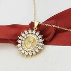 Святой Девы Марии кулон ожерелье камень циркон Девы Марии из ожерелье Гваделупа для женщин религиозные католические украшения подарок