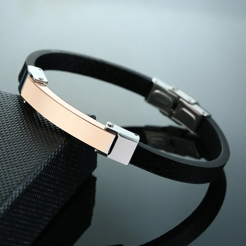 Модный простой мужской браслет V.YA из кожи и микрофибры браслеты нержавеющей