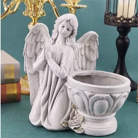 classic american style praying angel flower pot decoration home planter garden angel statue ornament succulent pot
