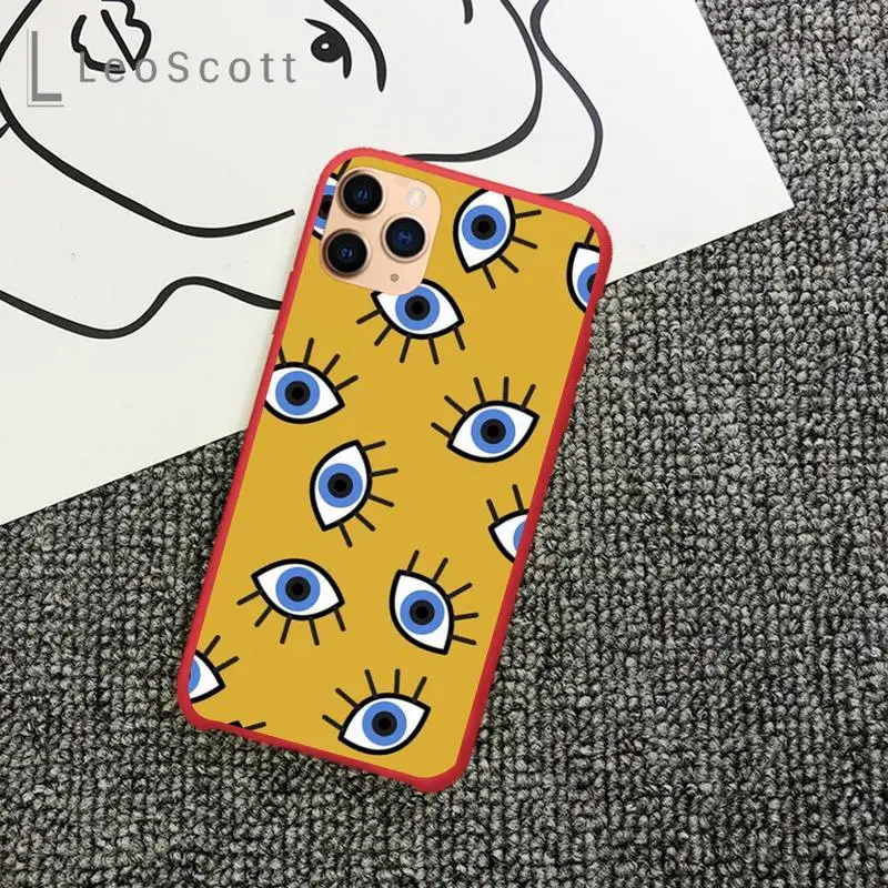 

Evil Eye Illustrations Phone Case Candy Color for iPhone 11 12 mini pro XS MAX 8 7 6 6S Plus X 5S SE 2020 XR