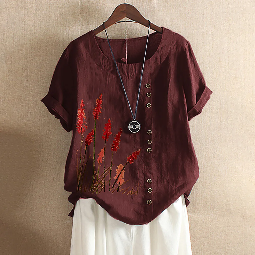 Женская летняя блузка с вышивкой элегантная льняная коротким рукавом и