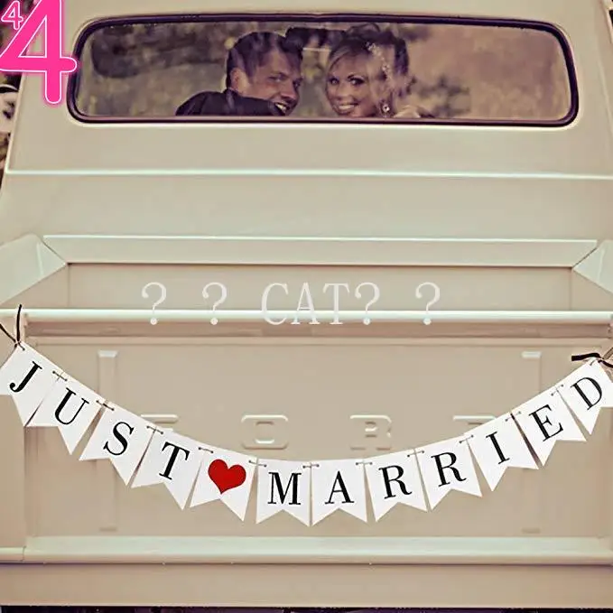 Просто женатый Свадебный баннер Свадебные украшения для приема свадебный душ и