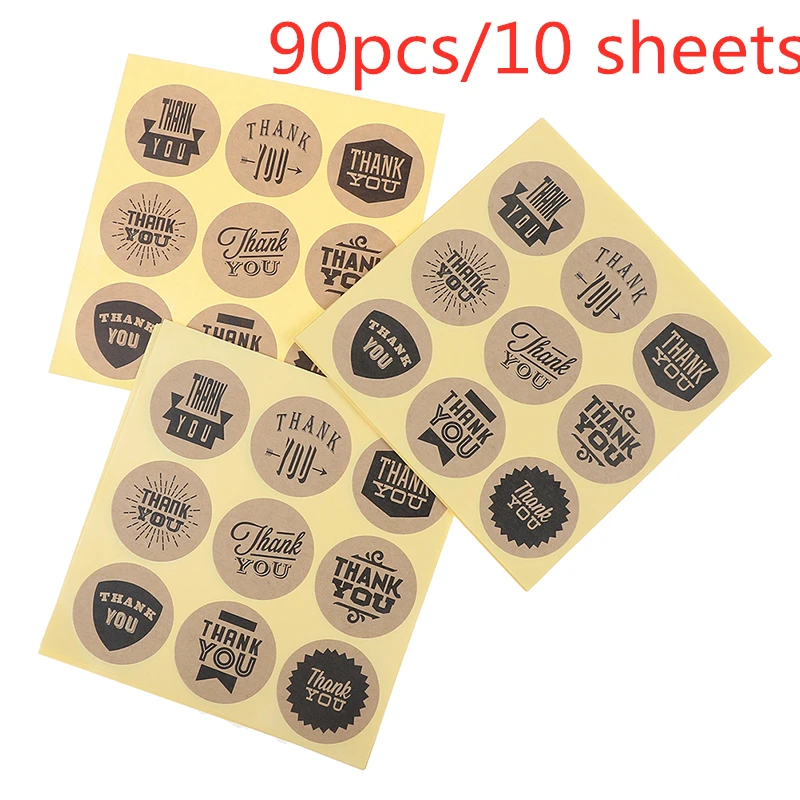 90pcs 90/500 шт сердце спасибо стикер s клейкая наклейка Скрапбукинг Kawaii канцелярские принадлежности DIY торт печенье выпечки уплотнительные этикетки подарок - Цвет: 90pcs