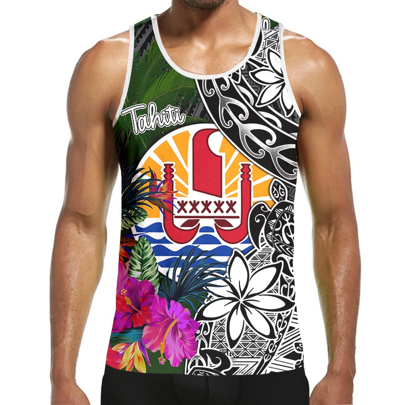 

3D Polynesia Tahiti Hawaiian Pineapple Print Tank Top Hipster Casual Abstract Funny Sleeveless Vest Men And Women Streetwear