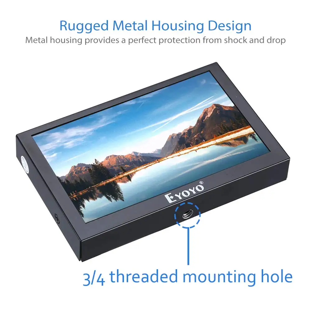 Мини монитор Eyoyo S501H IPS 5 дюйма 1024X768 HDMI VGA BNC AV USB|Монитор и дисплей для CCTV| |