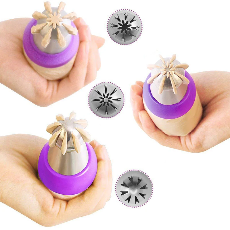 

SKTN 8PCS/set Cream Nozzle Mouth Jam Cream Tip Set Cake Decorating Mouth Pastry Piping Flower Mouth Cake Baking Tool