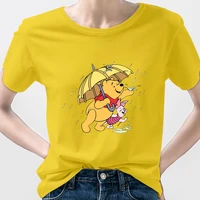 winnie pooh shirt tops crop teens for girls oversize disney winnie the pooh clothes women t shirts fashion cartoon family look