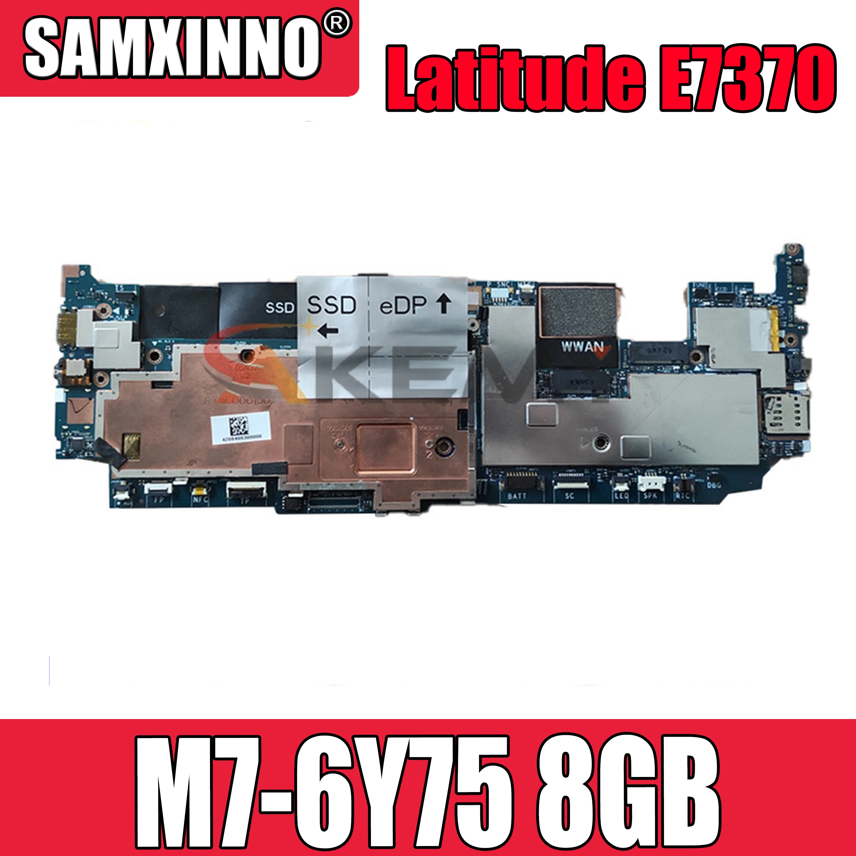 

Оригинальная материнская плата для ноутбука DELL Latitude E7370 Core M7-6Y75 8 Гб SR2EN материнская плата CN-0T73T5 0T73T5 LA-D312P