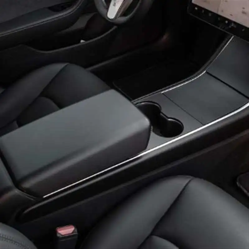 

Matte Black Center Console Seat Armrest Box Protective Decoration Cover For Tesla Model 3 Model Y