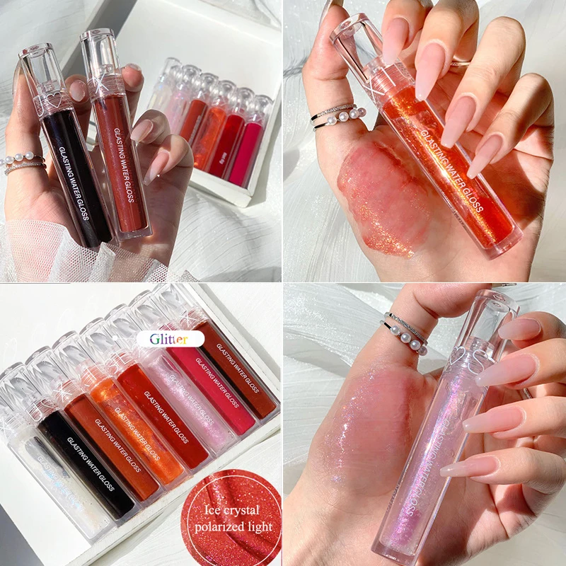 Жидкая помада влажный блеск вишни Кристальный Желейный для губ блестящий