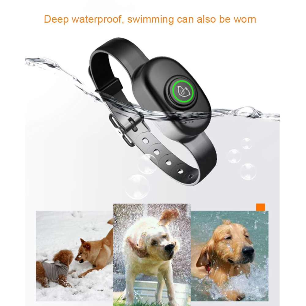 Регулируемый Анти кора Вибрационный ошейник Shock Stop лай устройство для больших и