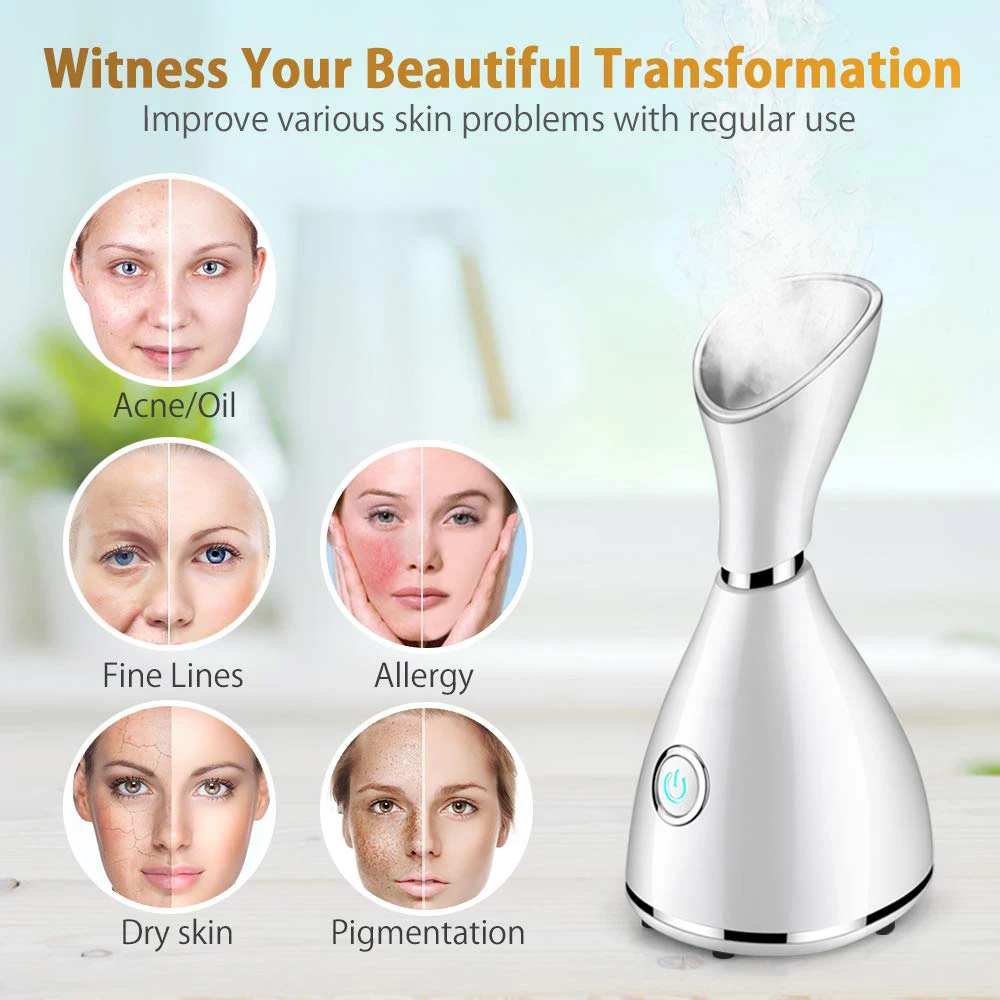 

Facial Steamer Face Spa Equipment Hot Steam Manual Beauty Care Nano Ionic Facial Steamer