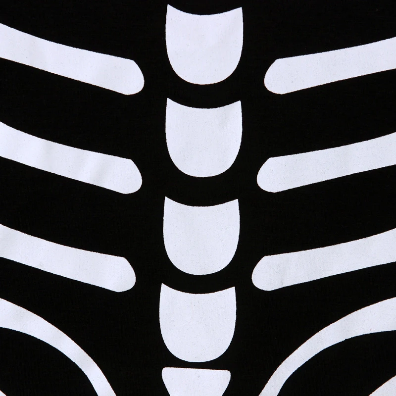 

Halloween Kids Scary Skeleton Cosplay Costumes Jumpsuit Twin Style Long Sleeve Black White Printing 2021 Bodysuit Carnival Party
