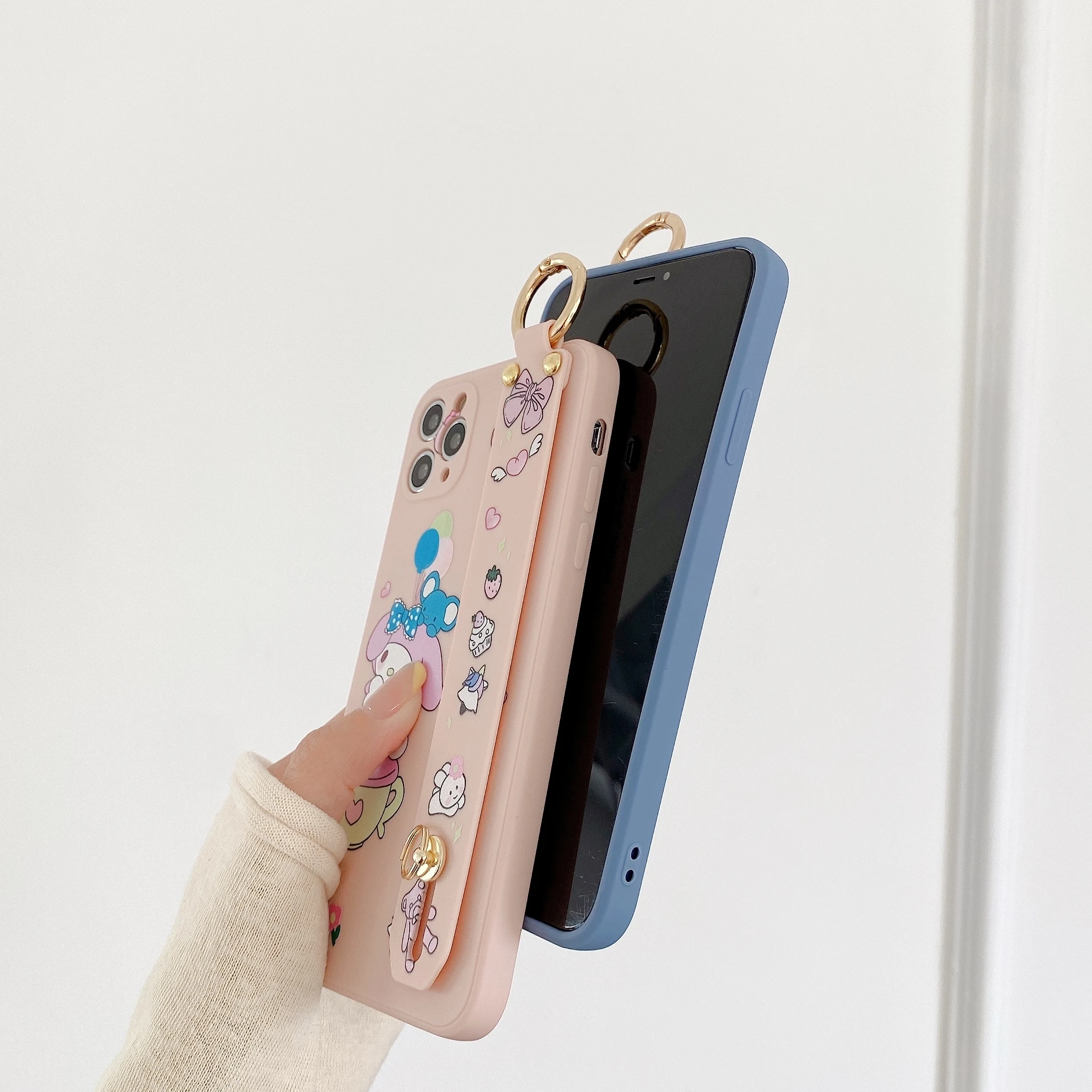

Cartoon Wrist Strap Phone Case for iphone 11 Pro Max 12 Pro Max 12 Mini 7 Plus 8 Plus XS Max XR SE X Cute Dog Cover Lanyard