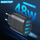 Сетевое зарядное устройство ELECTOP с 4 USB-портами и поддержкой быстрой зарядки, 3 А, 48 Вт