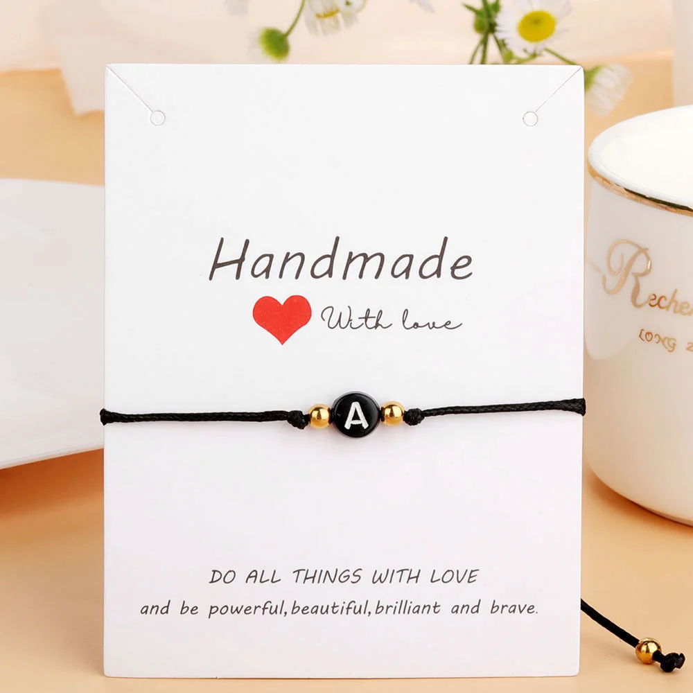 

Simple Style 26 Initial Charm Bracelet for Women Men Custom Name Friendship Couple Jewelry Gift